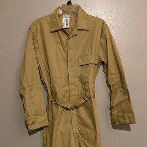 Riverside Belted Long Sleeve Jumpsuit in Gold Medium